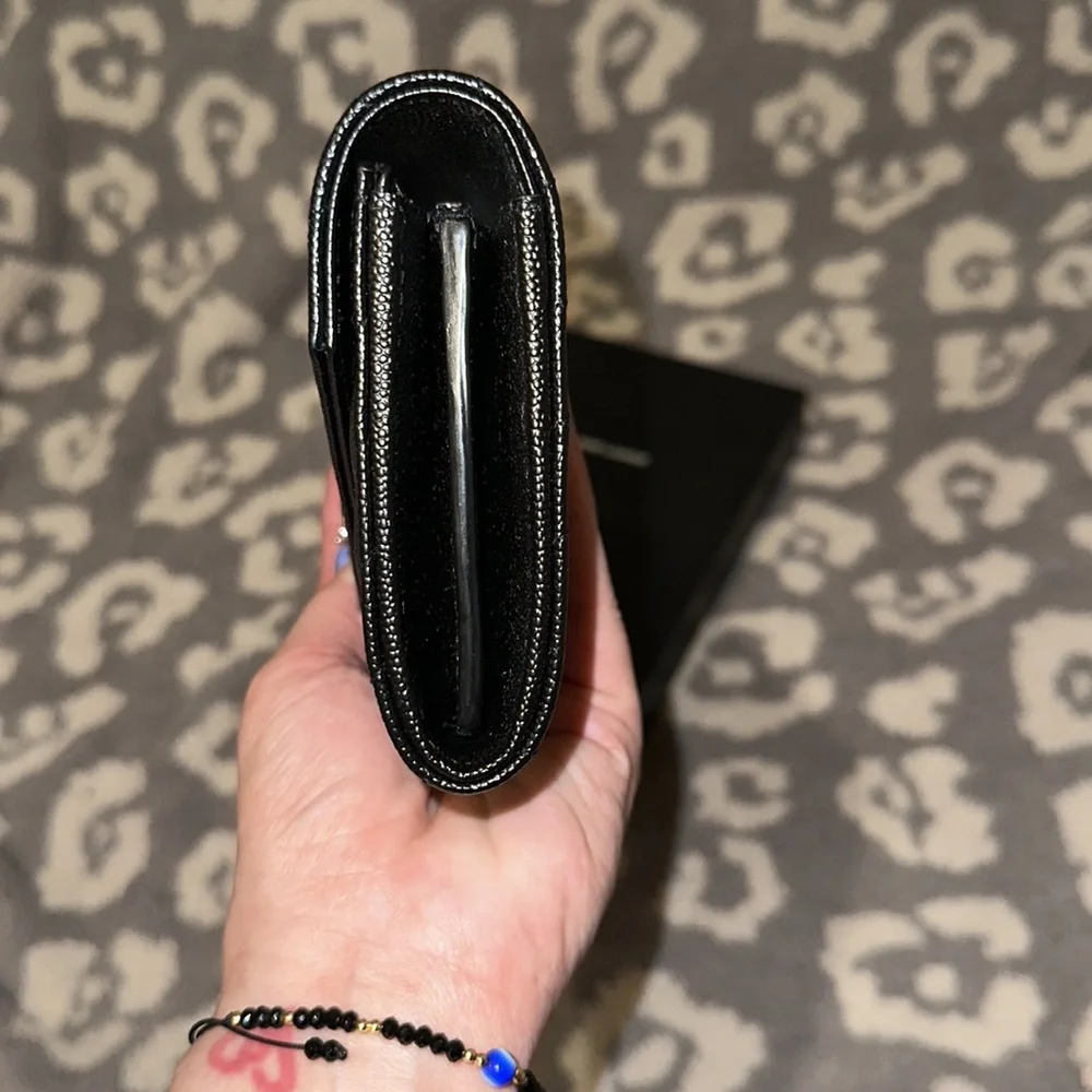 Authentic  Saint Laurent YSL Large Grain de Poudre Flap Wallet😍 New 😍 - Picture 9 of 17